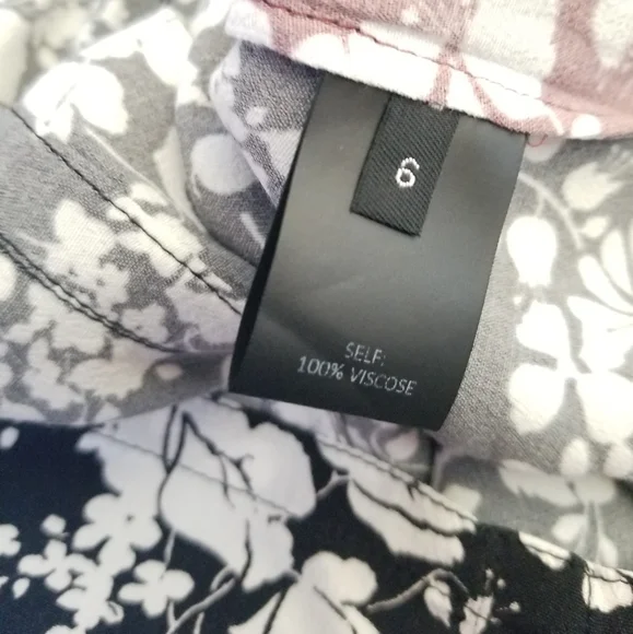 Yigal Azrouel Celosia Floral Round Neck Long Sleeve Black Maroon Blouse … - Picture 7 of 8